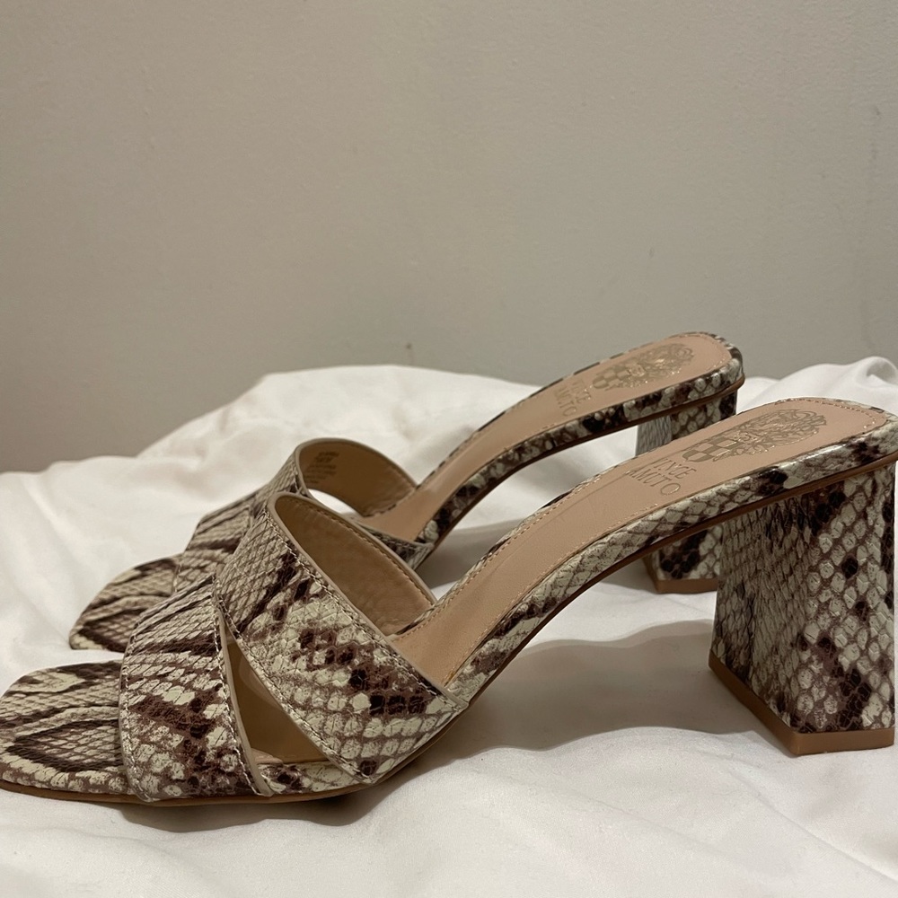 Almost New Vince Camuto Snakeskin Mule Sandals